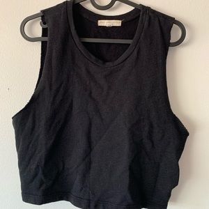 Black cropped tank top